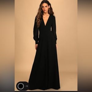 Black key hole long sleeve maxi dress from lulus